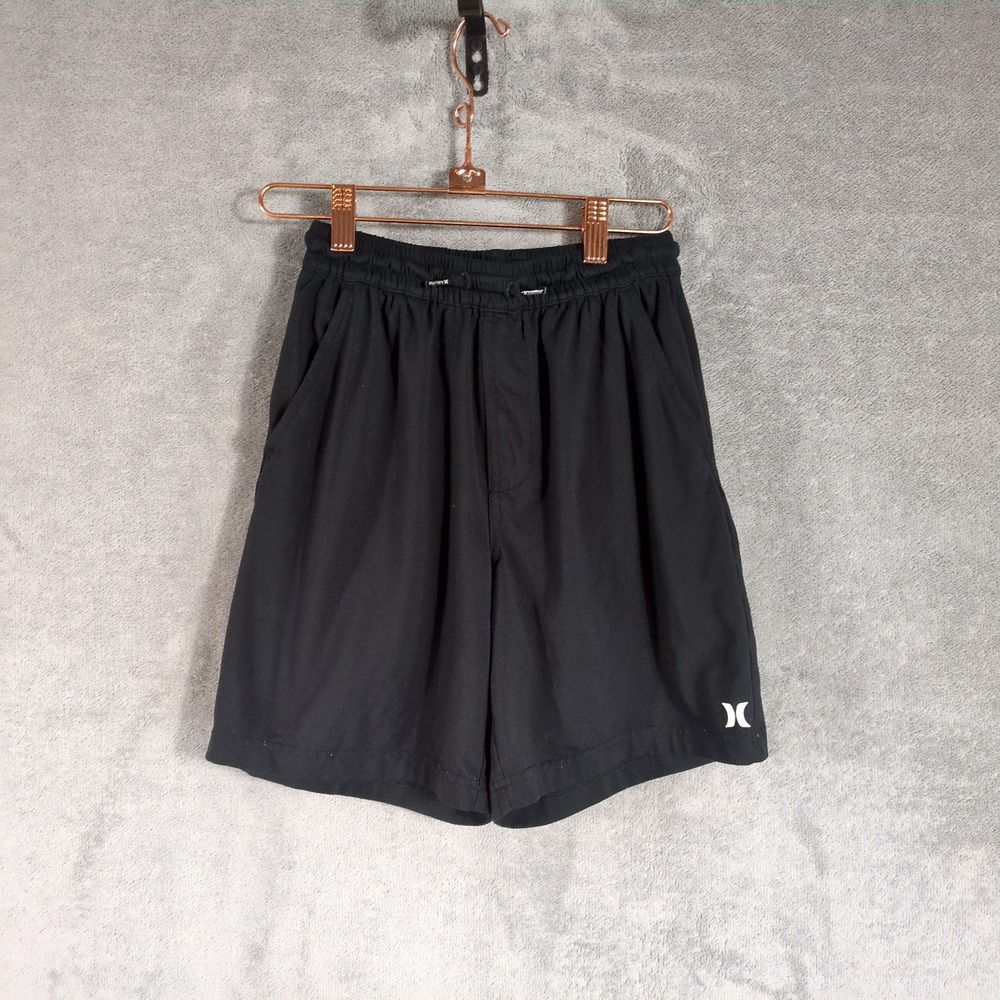 Hurley Boys H2O-Dri Black‎ Athletic Shorts Size M 10-12 Elastic